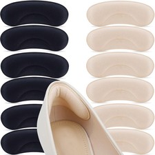 6 Pairs Heel Cushion Pads for Too Big Shoes - Protectors to Black apricot