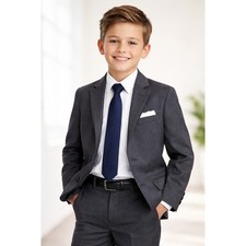 Calvin Klein Suit Jacket Boys 10 Charcoal Gray Formal Dress Blazer Classic