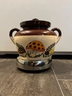 Vintage McCoy Merry Mushroom Bean Pot w Lid & Warmer 1970s EUC Rare Set