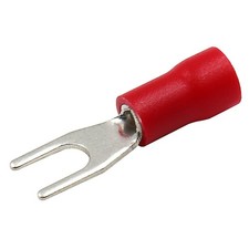 Insulated Fork Spade Terminal Connectors 6 Stud 22-16 AWG Red 200-Pack
