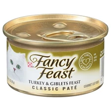 ( 4 Pack ) Fancy Feast Cat Food, Gourmet, Turkey & Giblets Classic Pate, 3 oz