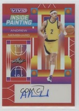 2022-23 Leaf Vivid Inside Painting Red 2/35 Andrew Nembhard #IP-AN1 Auto 0us8