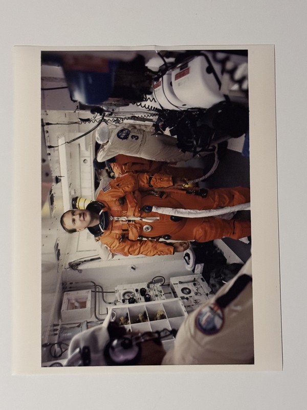 NASA STS-65 Richard Hieb Prepares to Enter Shuttle Columbia Press Photo 4