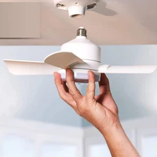 Socket Ceiling Fan with Light and Remote Control 1000 Lumens - Bell