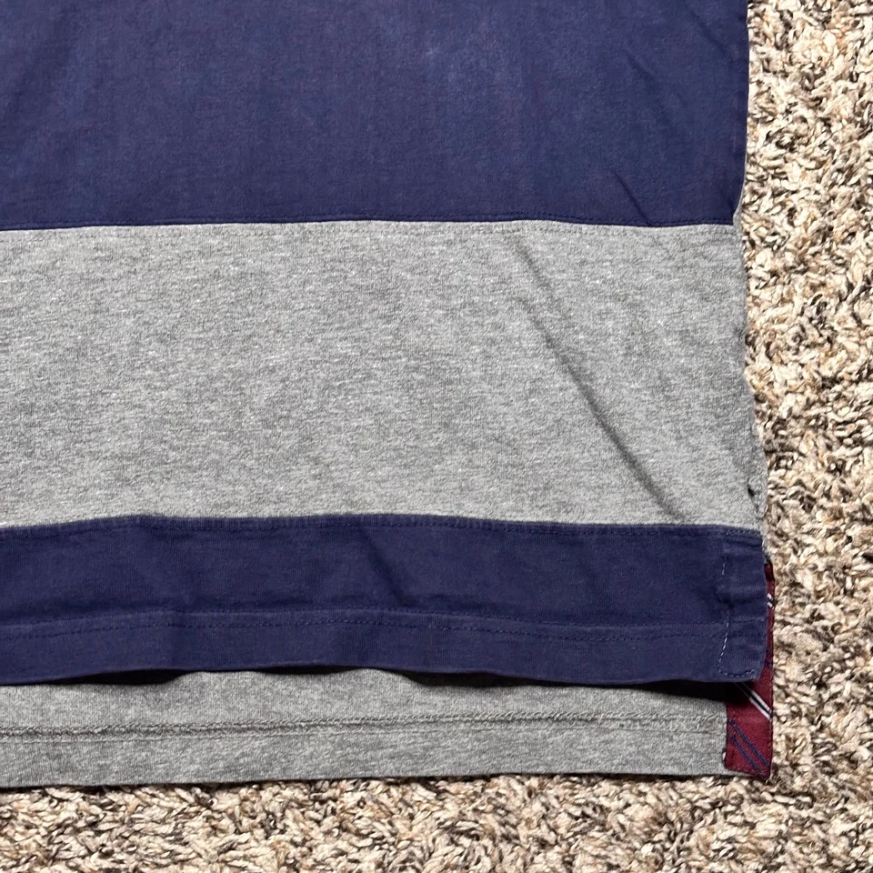 Polo EUA Assn manga longa rugby cinza marinho tamanho slim fit pequeno 18x26 - Imagem 4 de 4