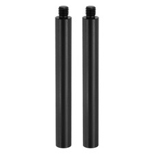 4" Metal Extension Rod, 2Pcs M8x1.25 Female to Male Thread Tripod Tube Black