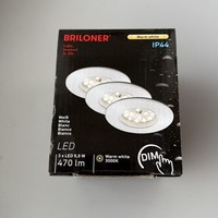 Briloner 3Er Set Rund Led Einbauleuchte Weiß 5,5W Modul 3000K 470Lm Dimmbar IP44