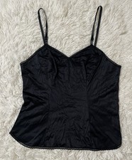 Vintage Vanity Fair 90s Y2K Dark Fairy Coquette Goth Whimsigoth Lace Trim Cami L