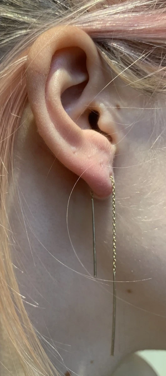 Vintage Solid 10ct Yellow Gold Drop Earrings.