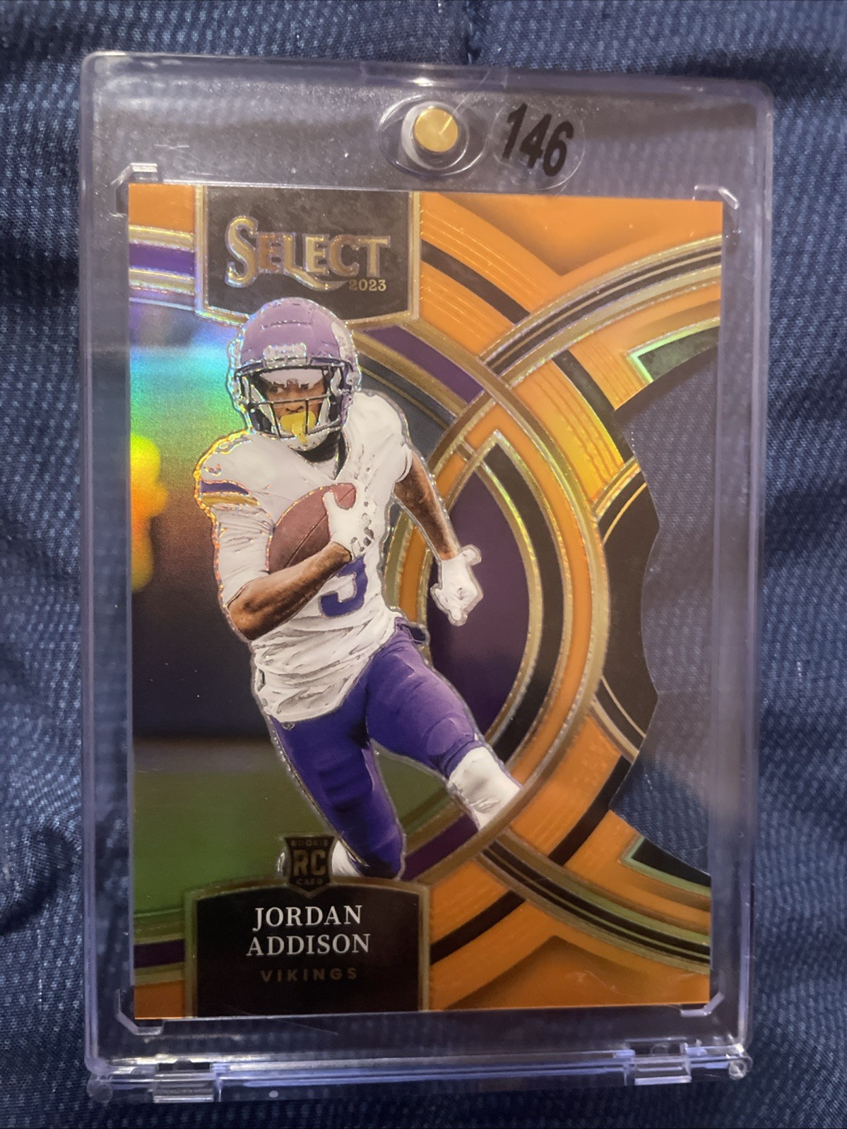 2023 Select Jordan Addison RC Orange Prizms Die Cut Premier #/399 Vikings