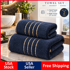 2/8 Piece Bath Towel Set 100% Cotton 600 GSM Soft Absorbent Bathroom Towel Set