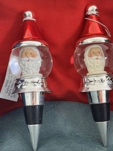 Towle Santa Water glove Bottle/wine Stopper Red And Silver - Christmas In July!
