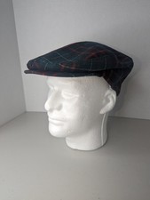 Vintage Pendleton Newsboy Cabbie Hat Virgin Wool USA Made Large Tartan Plaid