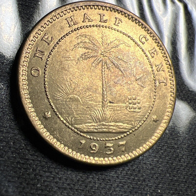 1937 Liberia 1/2 Cent High Grade AU/BU Z4412