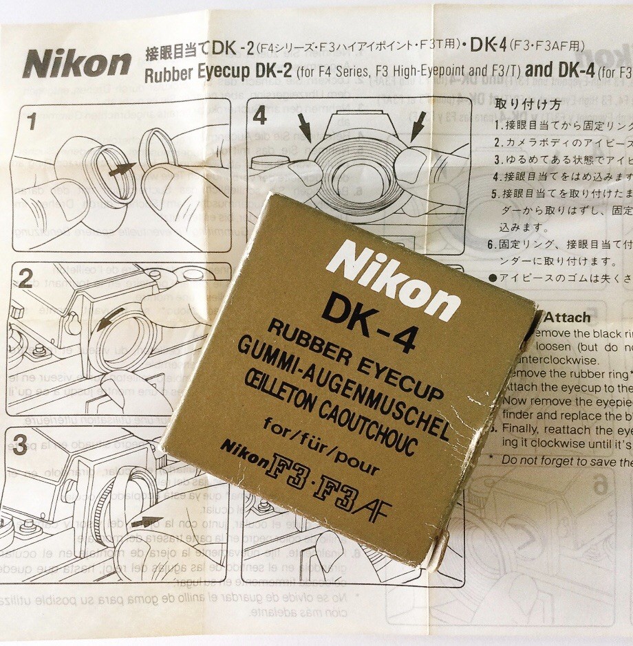 Nikon DK-4 Rubber Eyecup for F3＆F3AF English Manuals in Box made