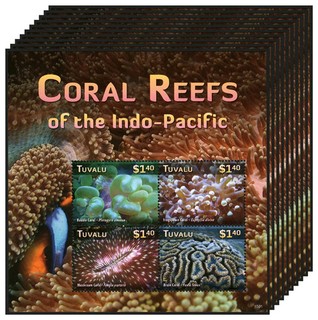 Wholesale Lot 10X TUVALU 2015 Stamps Sheet Coral Reefs MNH #W30202
