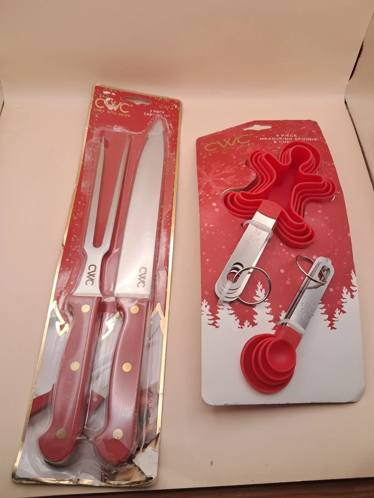 CWC Cook with Color 8 Piece Measuring Spoons and Cups Set and Knife grill set