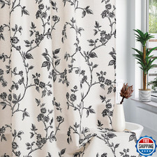 MitoVilla Extra Long Shower Curtain Set 72 x 84 Cotton Floral Cottagecore Spring