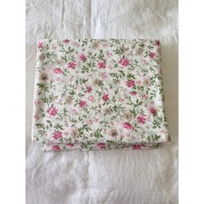 Laura Ashley Full 95 x80 Pink Bonnie Flat Sheet 100 Cotton Percale NWOT