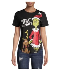 Grinch Juniors' Good at Being Naughty Holiday Graphic T-Shirt 21 XXL Christmas