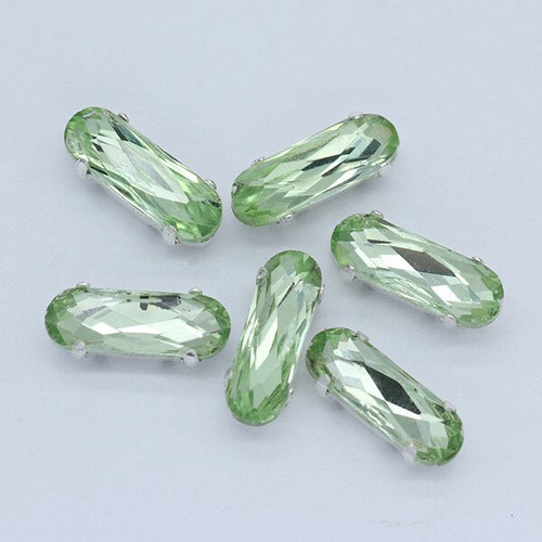 Sew on Oblong Silver Setting Glass Crystal Rhinestone Jewelry Accessories beads - Picture 24 of 31