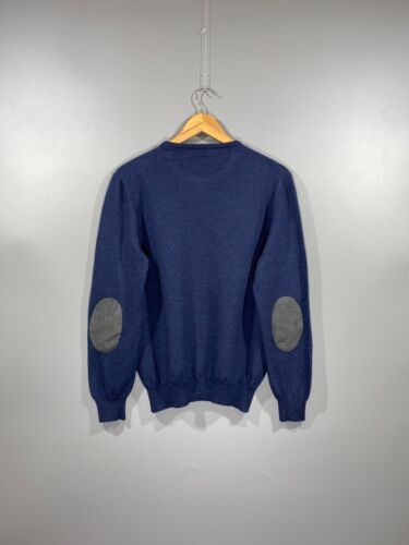Maglione leggero GRAN SASSO uomo 100% lana Lana blu maglia italiana taglia M - Foto 2 di 15