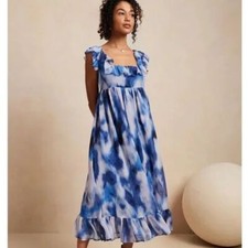 Banana Republic Deep Water Empire Waist Blue Maxi Dress