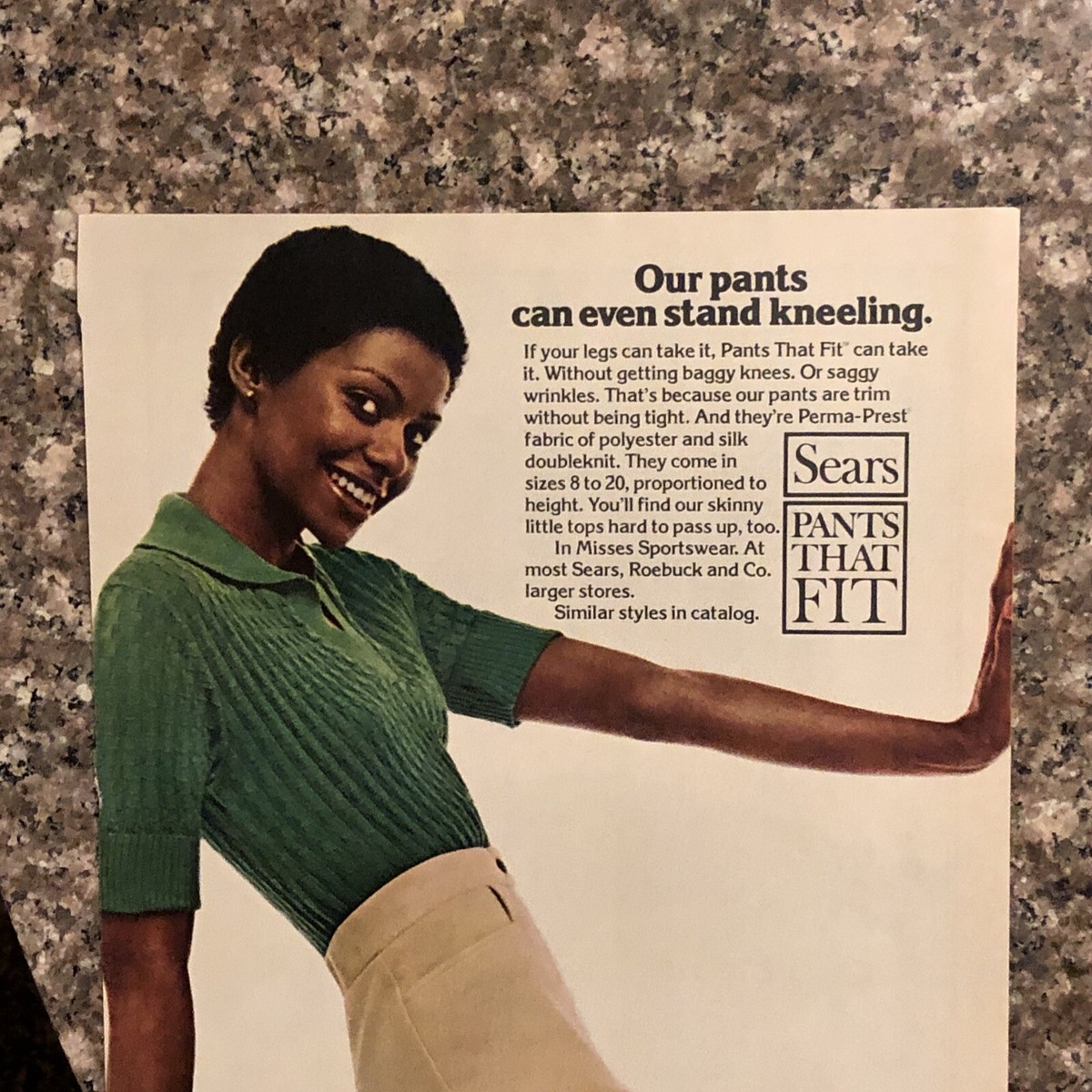 1974 Sears Roebuck Womens Pants VTG 1970s 70s PRINT AD That