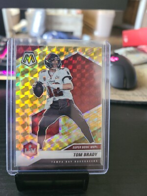 Tom Brady 2021 Panini Mosaic Football #285 Orange Reactive Super Bowl LV MVP