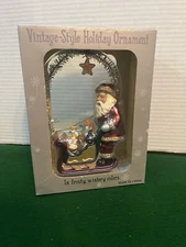 COSCO VINTAGE STYLE HOLIDAY ORNAMENT SANTA SLEIGH TOYS NIB.