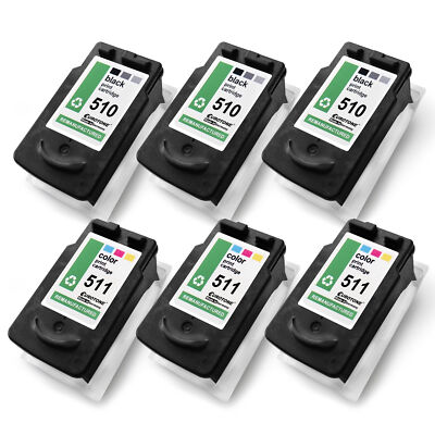 6x PRO Ink 3+3 XL for Canon Pixma MP-250 MX-340-RFB MX-360 MP-495 MP-280