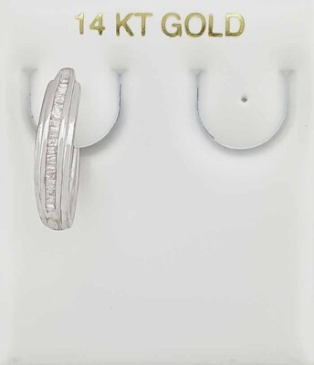 ECHTER 0,20 kt DIAMANT einzelner OHRRING 14 kt WEISSGOLD - kostenloses Zertifikat