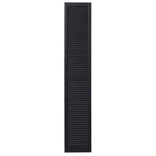 Ply Gem Louvered Shutters 15"x71" Rectangular Polypropylene Decorative Black - 第 1/5 張圖片