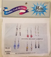 Evening Delight Earrings Beading Beaded Jewelry Craft Kit Mac Enterprises VTG