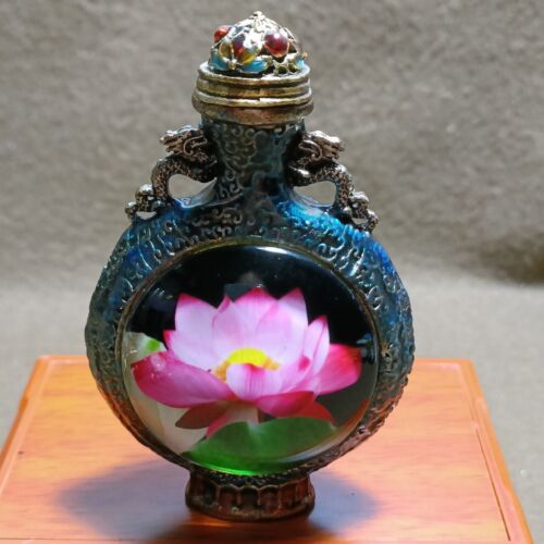 Antique Classical Beauty Luminous Bronze Enamel Cloisonné Snuff Bottle 20019 - Picture 1 of 9