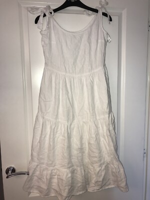 Next Petite White Tiered Dress Size 6