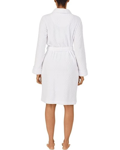 LAUREN Ralph Lauren Cable Herringbone Shawl Collar Robe White Size Large L - Picture 3 of 3