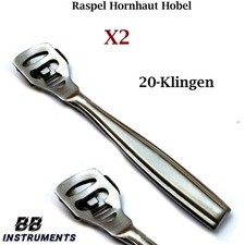 2x Raspel Hornhaut Hobel Hornhauthobel Hornhautrasper Hühneraugen mit10 Klingen 