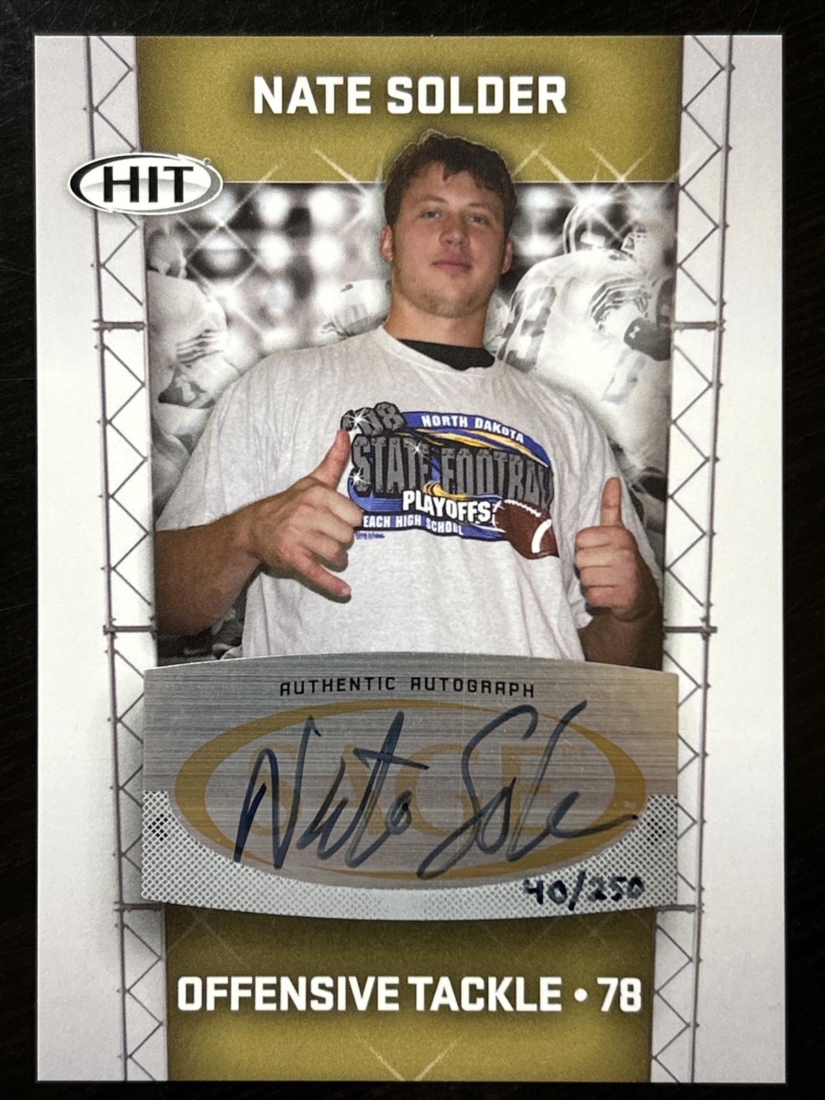 Nate Solder SA-GE Hit Autographs #A78 Gold