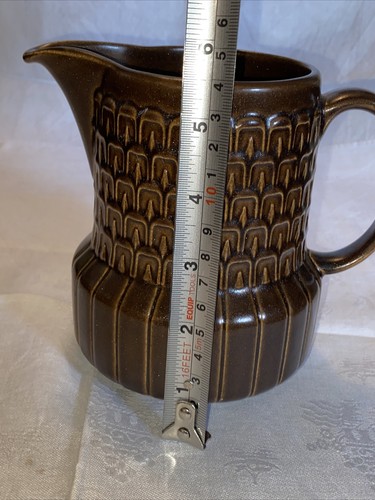 Retro Wedgwood Pennine Brown Tall Water Jug Pitcher Mid Centuary Vintage 1960s - Picture 8 of 8