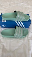 Image of Adidas Adilette Men’s Slides — Blush Green — Size 12 — BNIB — Rare Colour