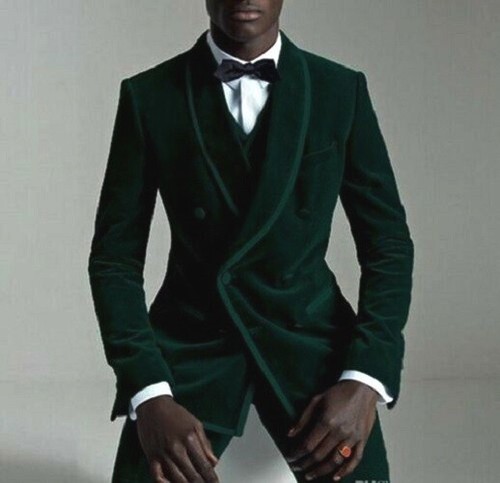 Green Velvet Blazer Designer Party Wear 