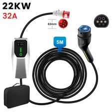 EV Ladegerät Ladekabel Starkstrom CEE 11/22KW 16/32A Typ 2 EU Mobile Wallbox