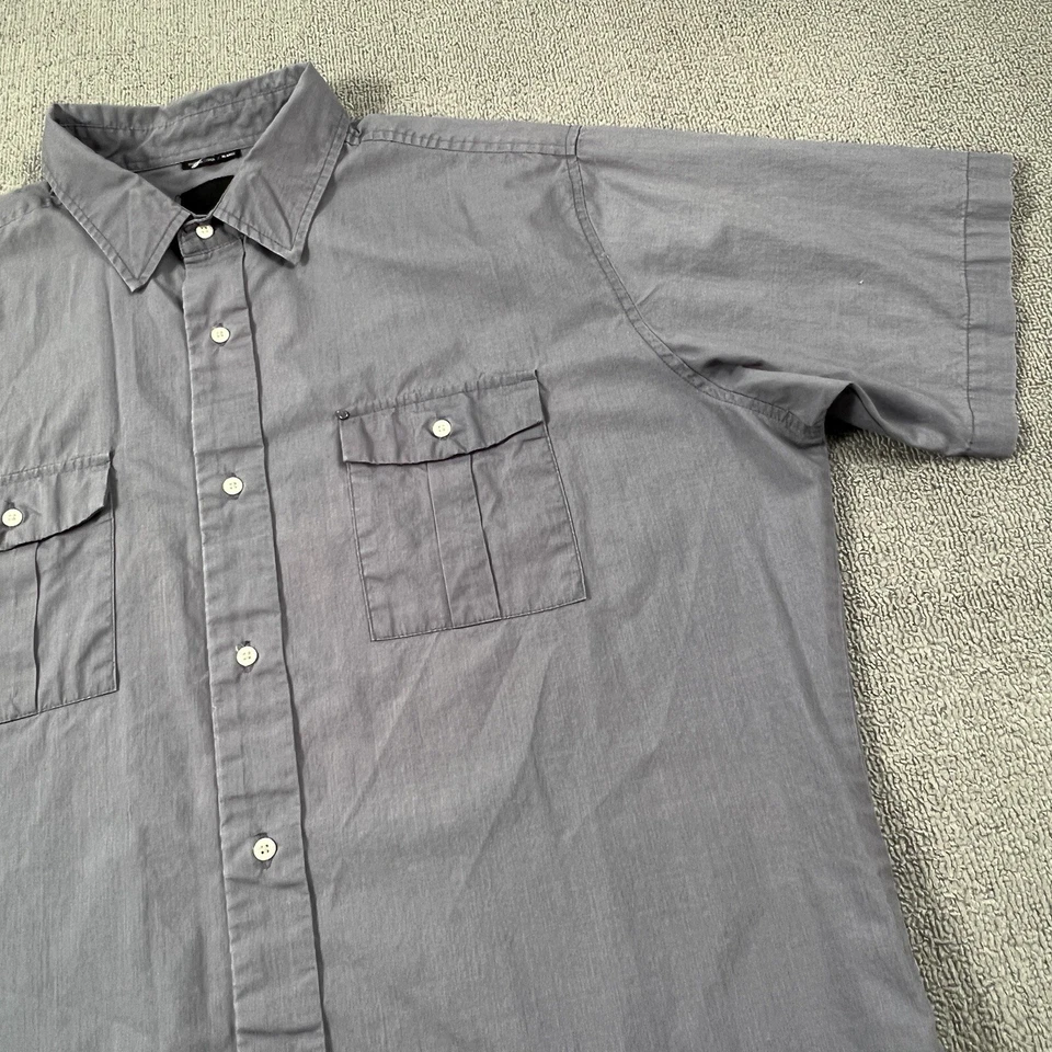Camisa Krew Adulto Extra Grande Gris Abotonada Manga Corta Informal Ropa de Calle Para Hombre Foto 4 de 4