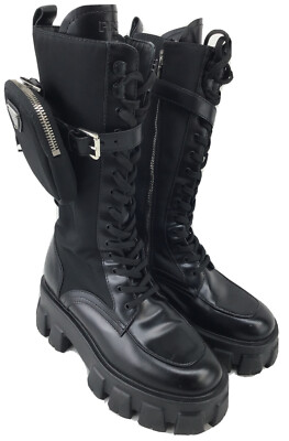 Prada Monolith Mini Bag Knee High Boots Size7.5 (S253) | eBay
