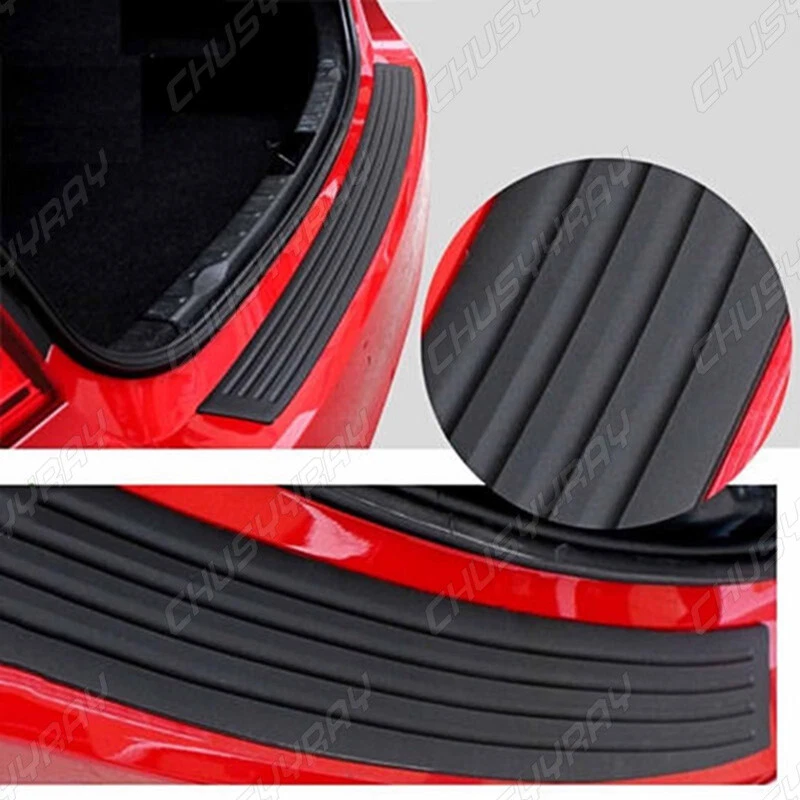 Accesorios Parachoques Trasero Coche Maletero Placa Adhesiva Goma Moldura Borde 90cm Foto 3 de 4