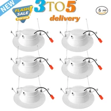6 12Pack 6 Inch LED Can Lights Retrofit Recessed Lighting Smooth Trim Dimmable