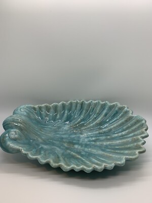 Vintage DISH TURQUOISE AQUA CALIFORNIA USA POTTERY Long Dish / Tray Trinket Soap
