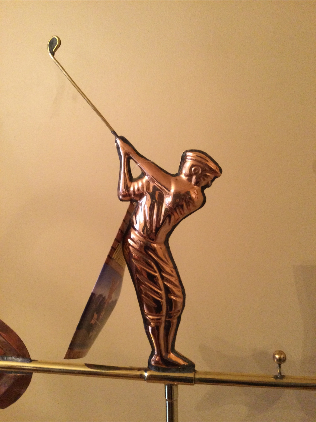Good Directions Polished Copper Cottage Golfer 2D Weathervane 816PA w
