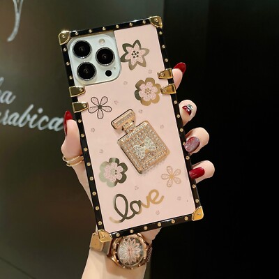 For Samsung S25 Ultra S24 S23 Ultra A54 Note 20 Luxury Perfume Bottle Ring Case